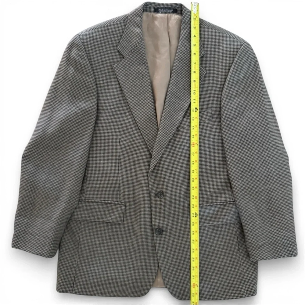 Vintage Chaps by Ralph Lauren Houndstooth Blazer 42R Silk Wool Blend Y2K Canada